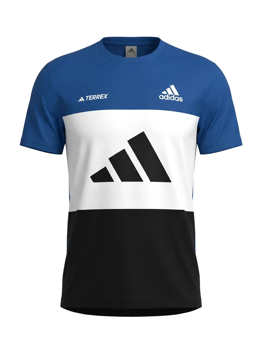 Aero-Tech Colorblock Blue Tee — DZIGN Export Quality T-Shirts Dhaka Bangladesh